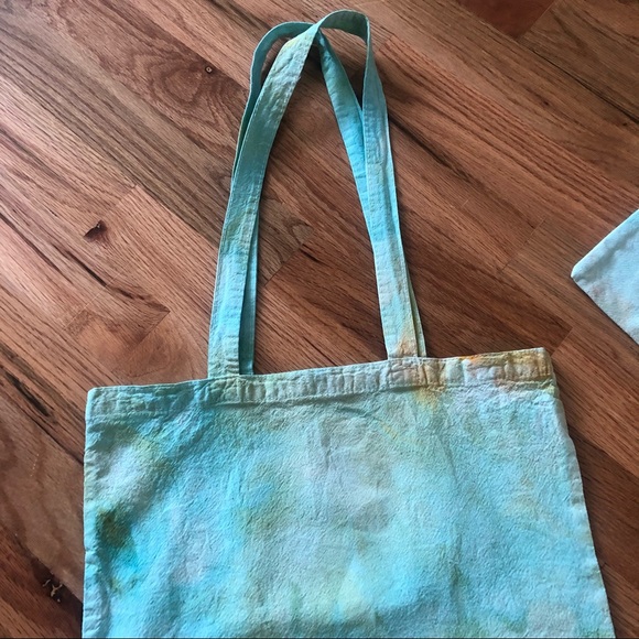 Hand Dyed Tote Bag Zip Top Tote Makeup Ice Dye Summer Fun Set Travel Tie Dye - Picture 6 of 8